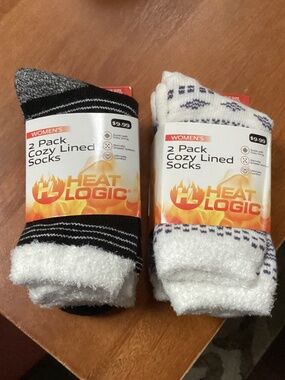 Heat Logic 2 pack Women’s Cozy Lined Socks New 2 pairs per pack=4 pairs total